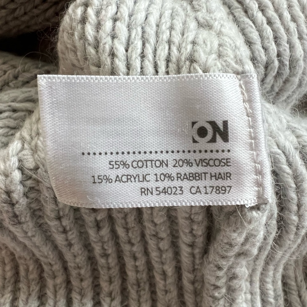 Old Navy Women's Medium Light Gray V-Neck Sweater Cable Knit Rabbit Hair Blend - Picture 5 of 8
